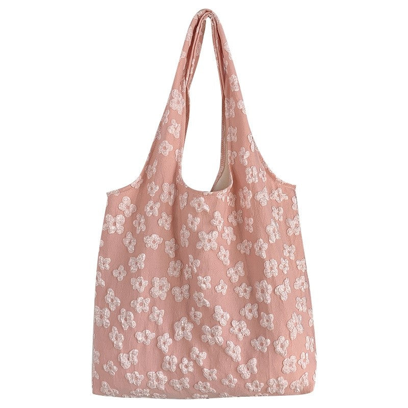 Minimalist Fairy Floral Lace Single Shoulder Canvas Bag