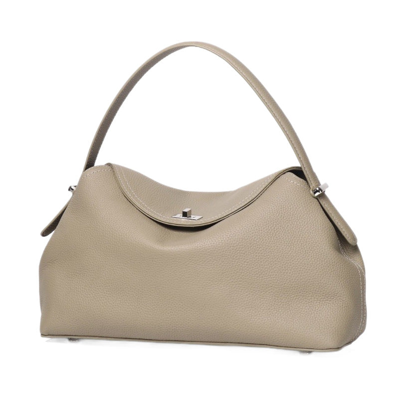 Premium Full-Grain Leather Tote Bag for Women - Office & Work Handbag with Multiple Compartments