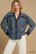 Paisley Print Denim Shirt Jacket