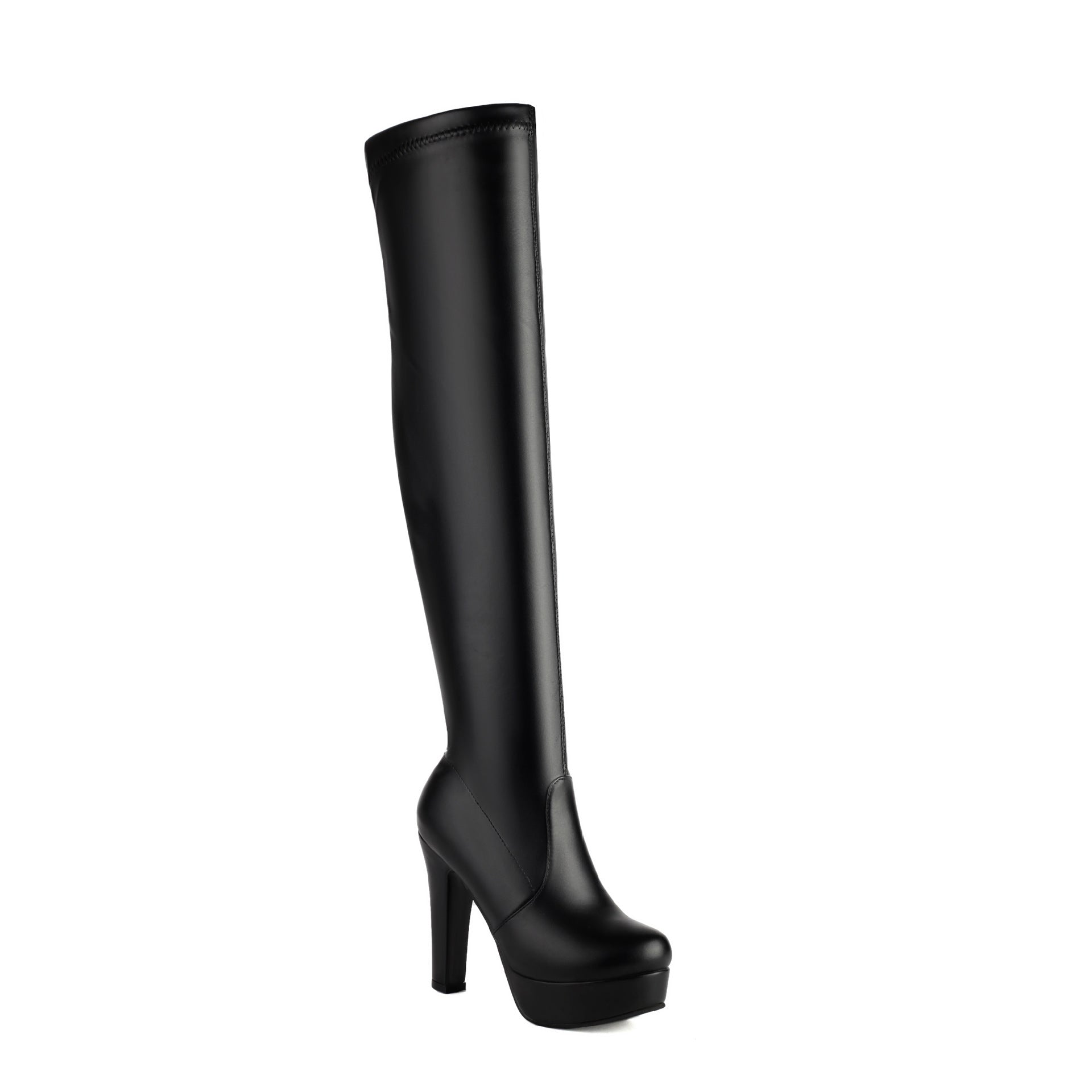 Women's Over-the-Knee Boots | Chunky Block Heel Round Toe | PU Leather & Suede