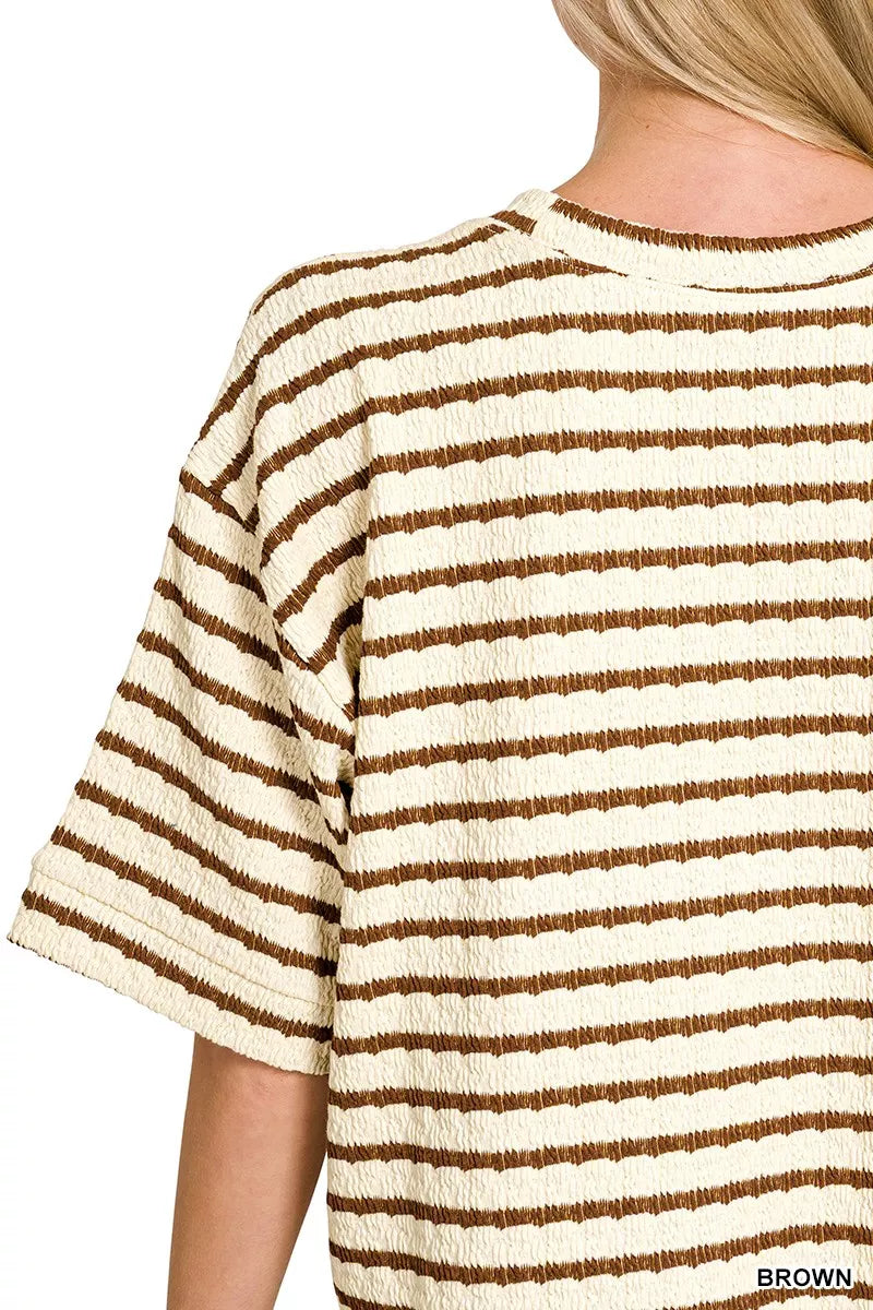 Striped Short Sleeve Tee & Shorts Set