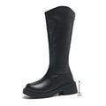Women's Over-the-Knee Boots | Chunky Heel Round Toe Back Zipper | Black & Brown