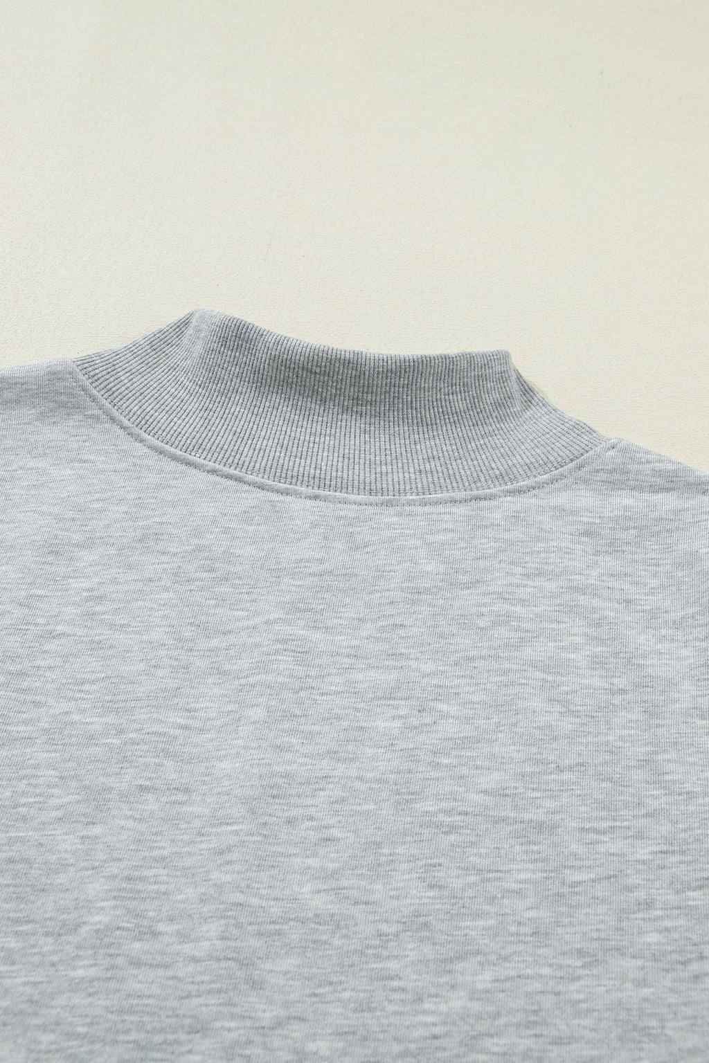Light Grey Solid Color High Neck Cap Sleeve Loose Top