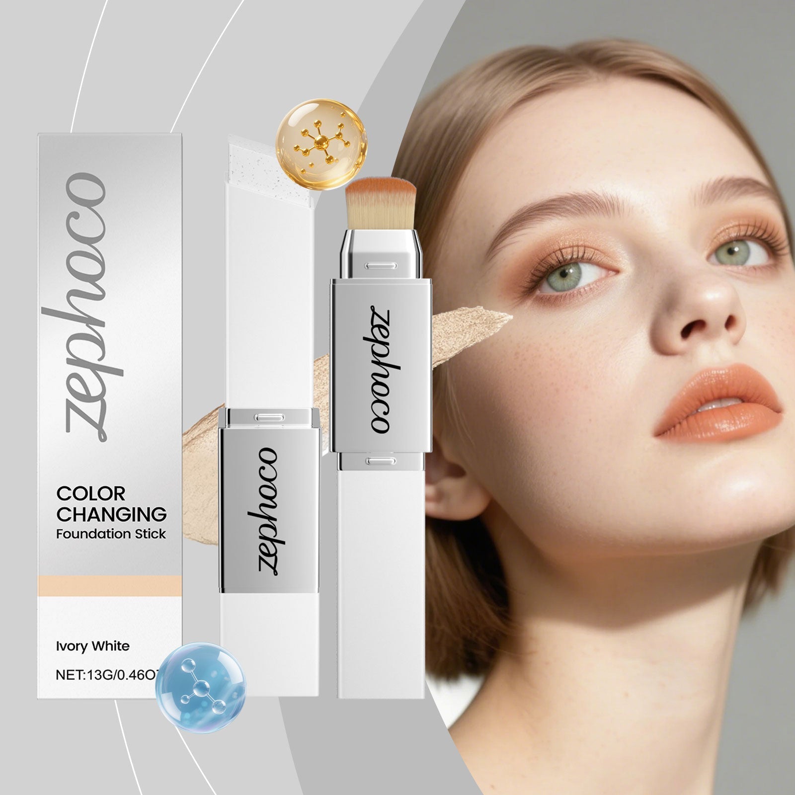 2-in-1 Color-Changing Foundation Stick Ivory White