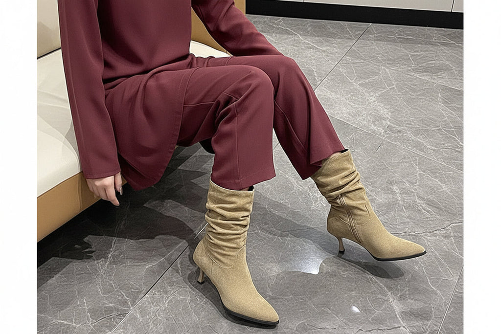 Women's Pointed-Toe Stiletto Ankle Boots – Thickened Winter High Heel