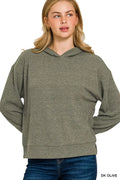 Ribbed Long Sleeve Hoodie