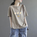 Floral Print Casual Loose Fit Women's T-Shirt