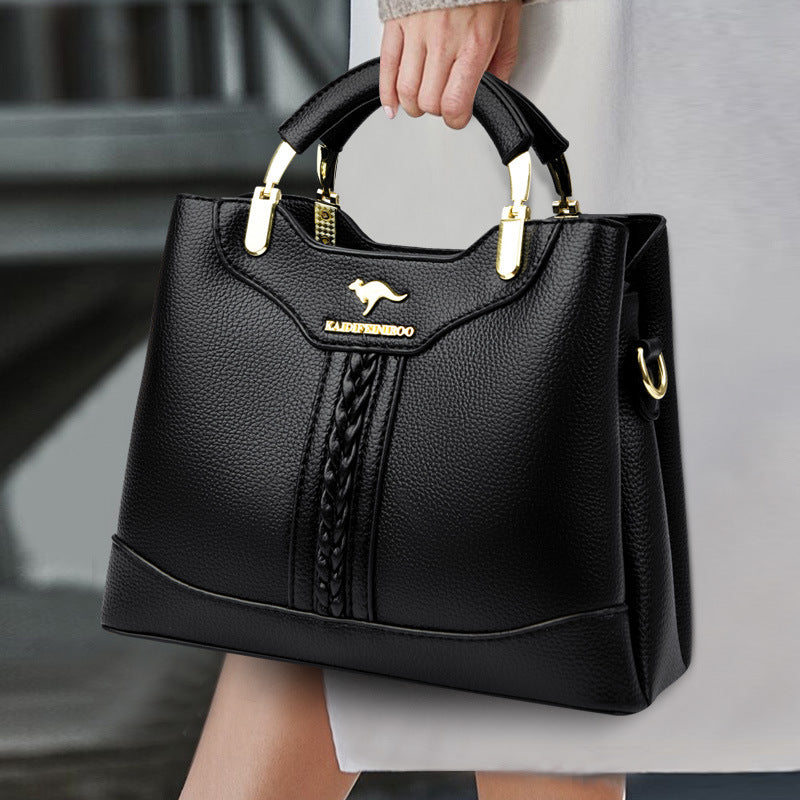 Women's Large Capacity Crossbody Shoulder Tote Bag – PU Leather Woven Texture Everyday Handbag | Sarah Express
