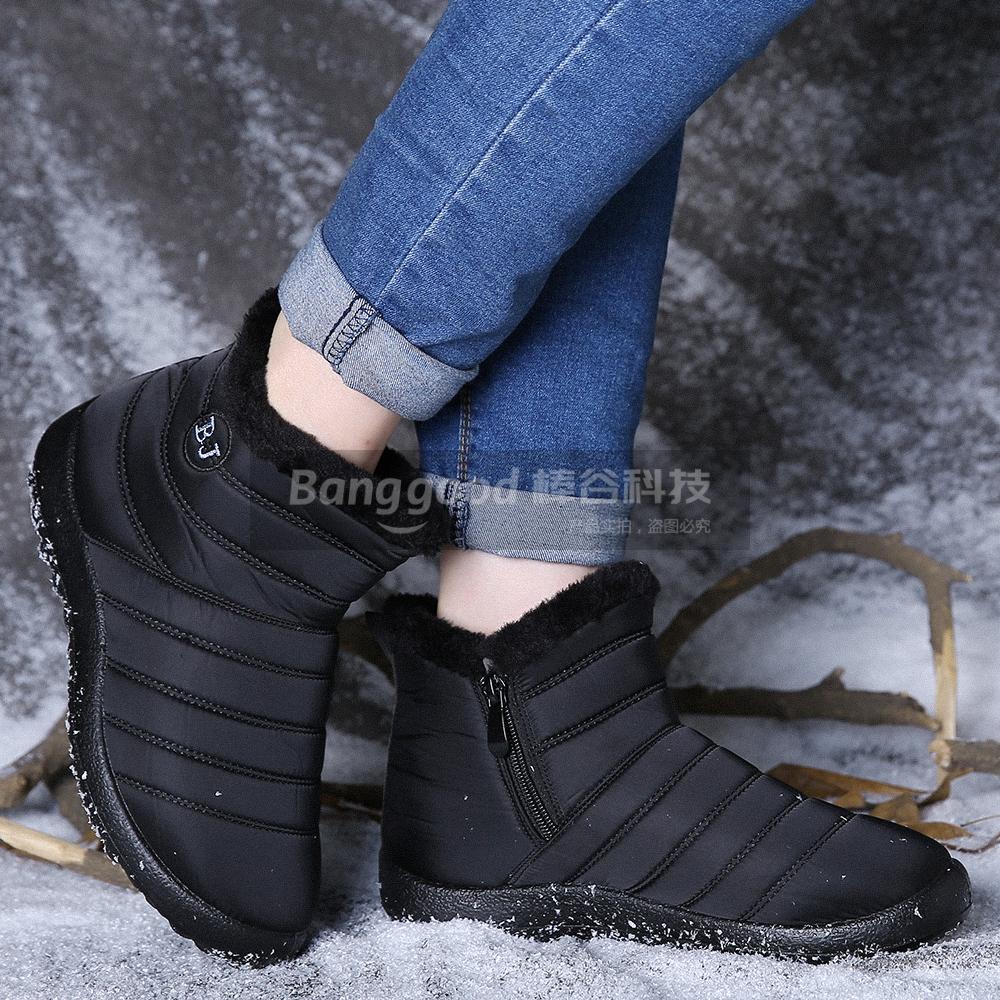 Women's Waterproof Mid-Calf Snow Boots | Wool-Lined Zip Winter Boots