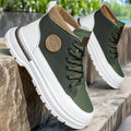 Men's Lightweight Breathable Canvas Sneakers - Casual Lace-Up Athletic Shoes