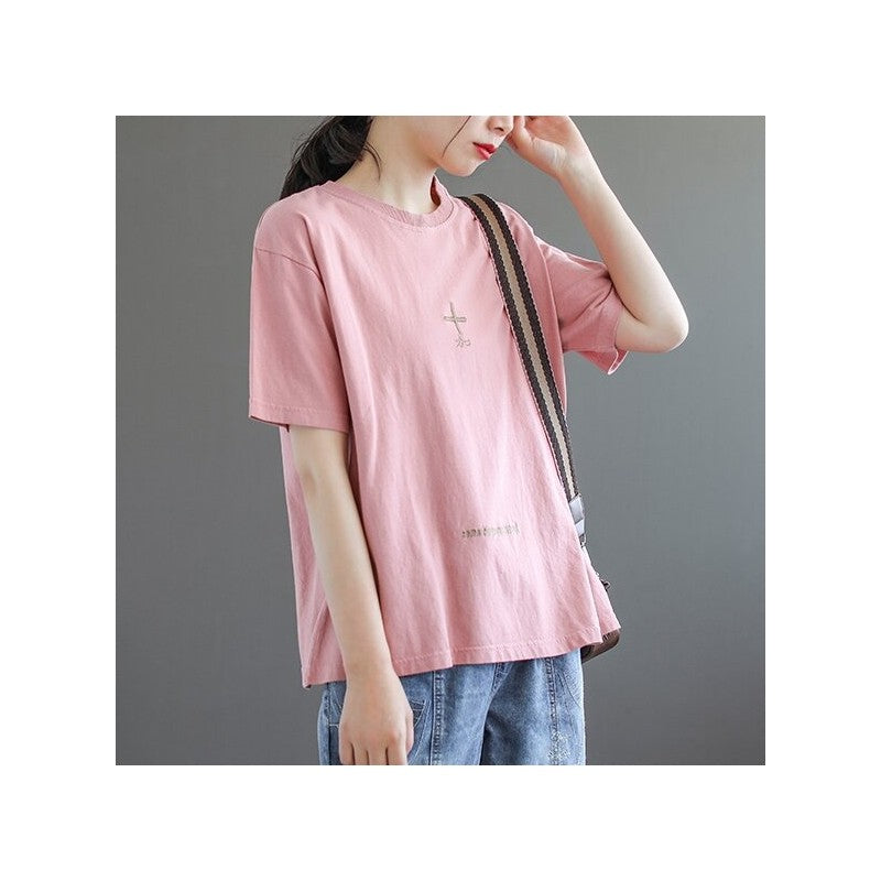 Relaxed Fit Round Neck Short-Sleeve T-Shirt