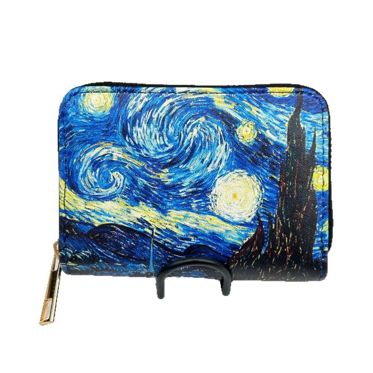 Van Gogh Art Cardholder Wallet | Anti-Magnetic Multi-Card Holder | Foldable PU Leather Card Case