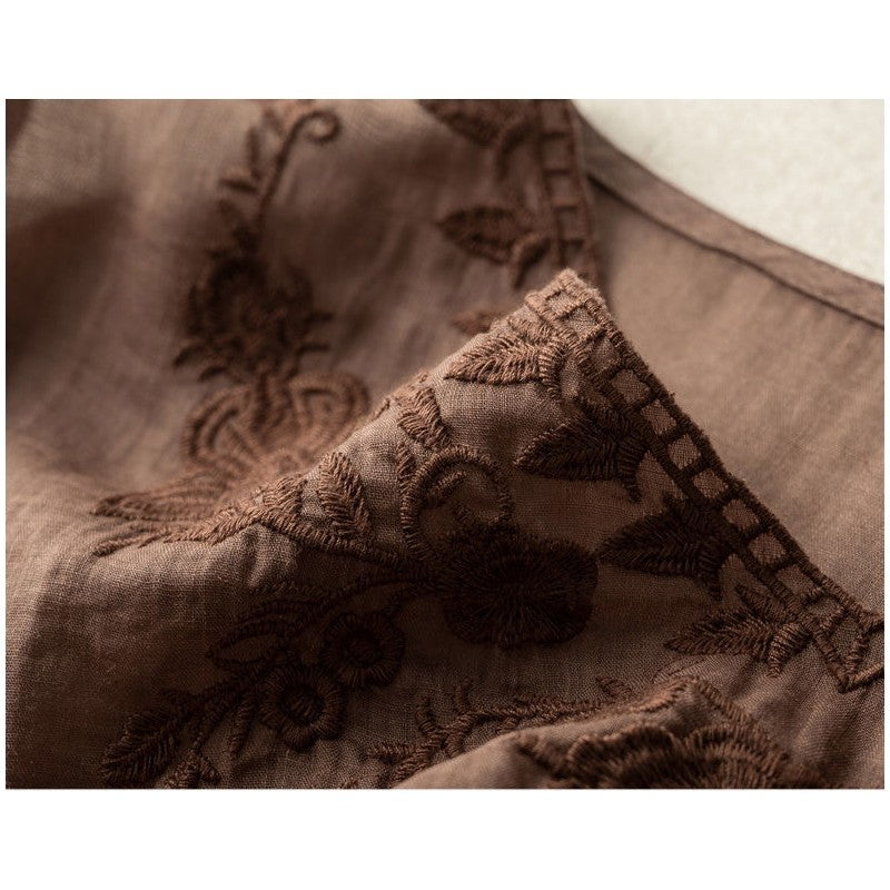 Loose And Skinny Cotton Linen Short-Sleeved T-Shirt