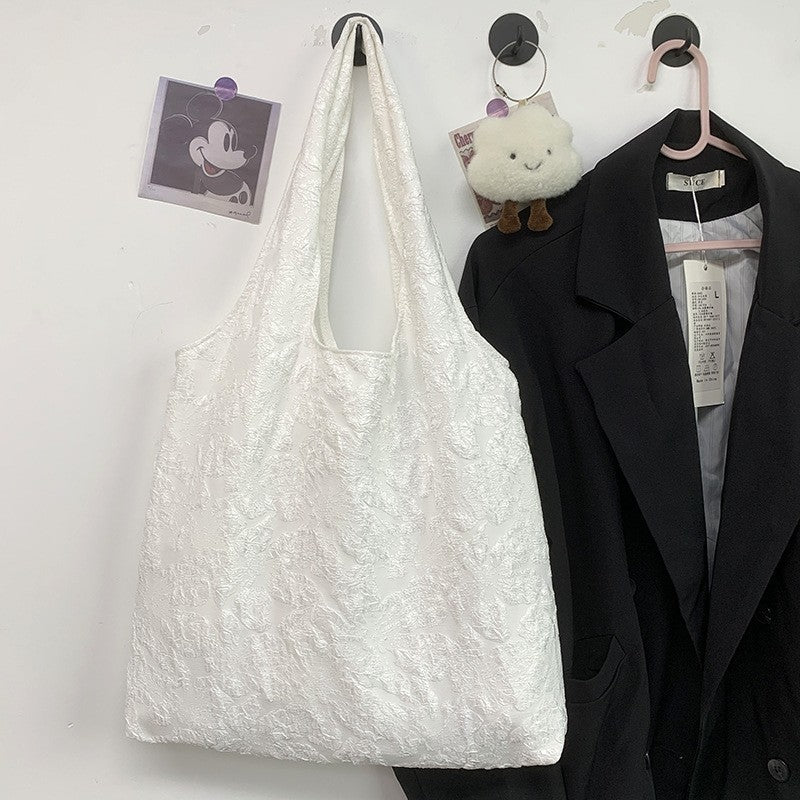 Minimalist Fairy Floral Lace Single Shoulder Canvas Bag