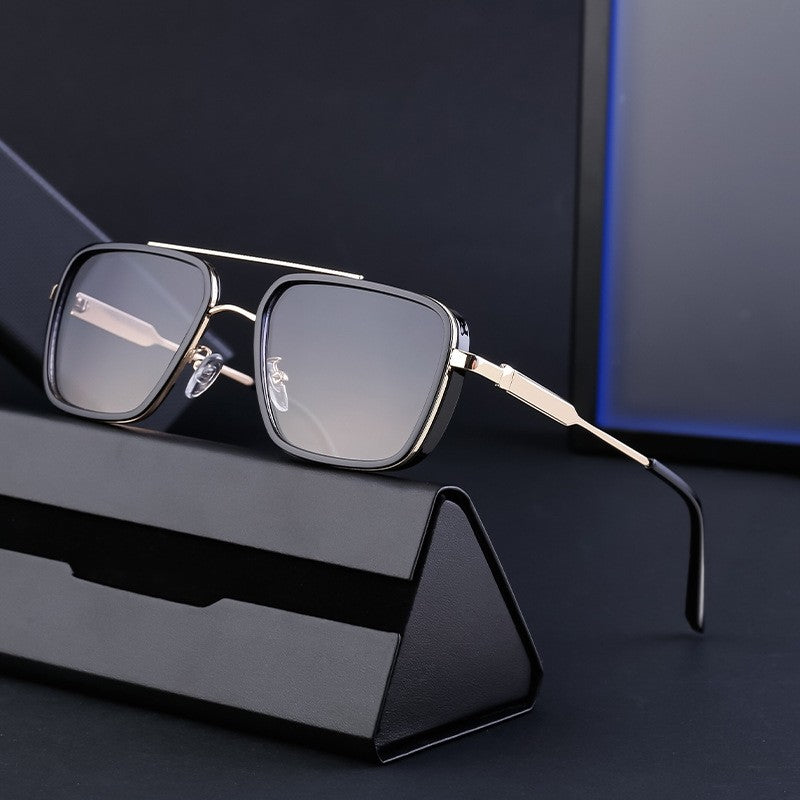 Retro Fashion Men's Sunscreen Box Sunglasses