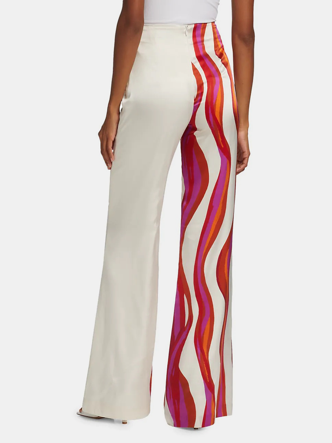 Urban Wide Leg Printed Off-The-Shoulder Blouse and Casual Pants Set