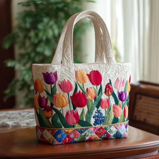 Women's Trendy Printed Tote & Shoulder Bag - Canvas Lined Oxford Cloth
