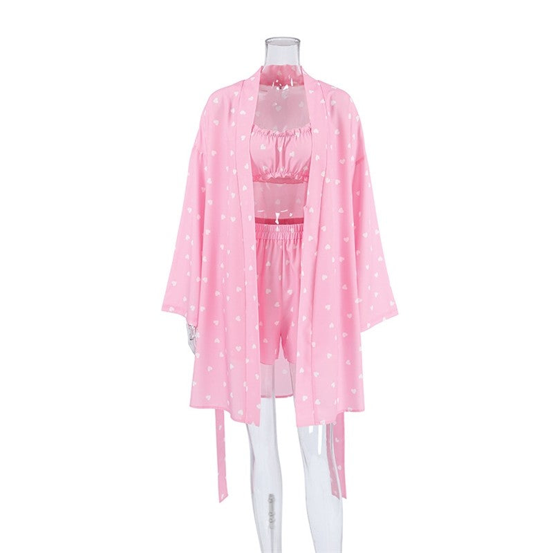 Cozy Sleepwear Set: Robe, Pyjamas, Underwear, and Shorts
