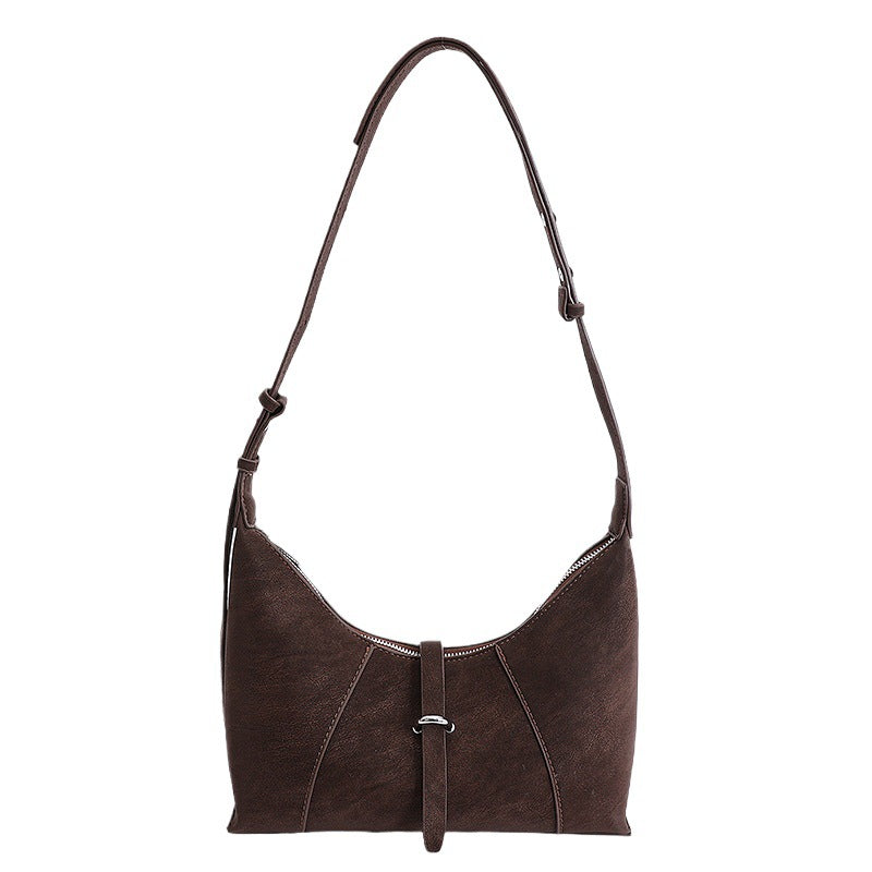 Korean Style Retro Matte Dumpling Underarm Bag for Women – PU Leather Crossbody Shoulder Bag