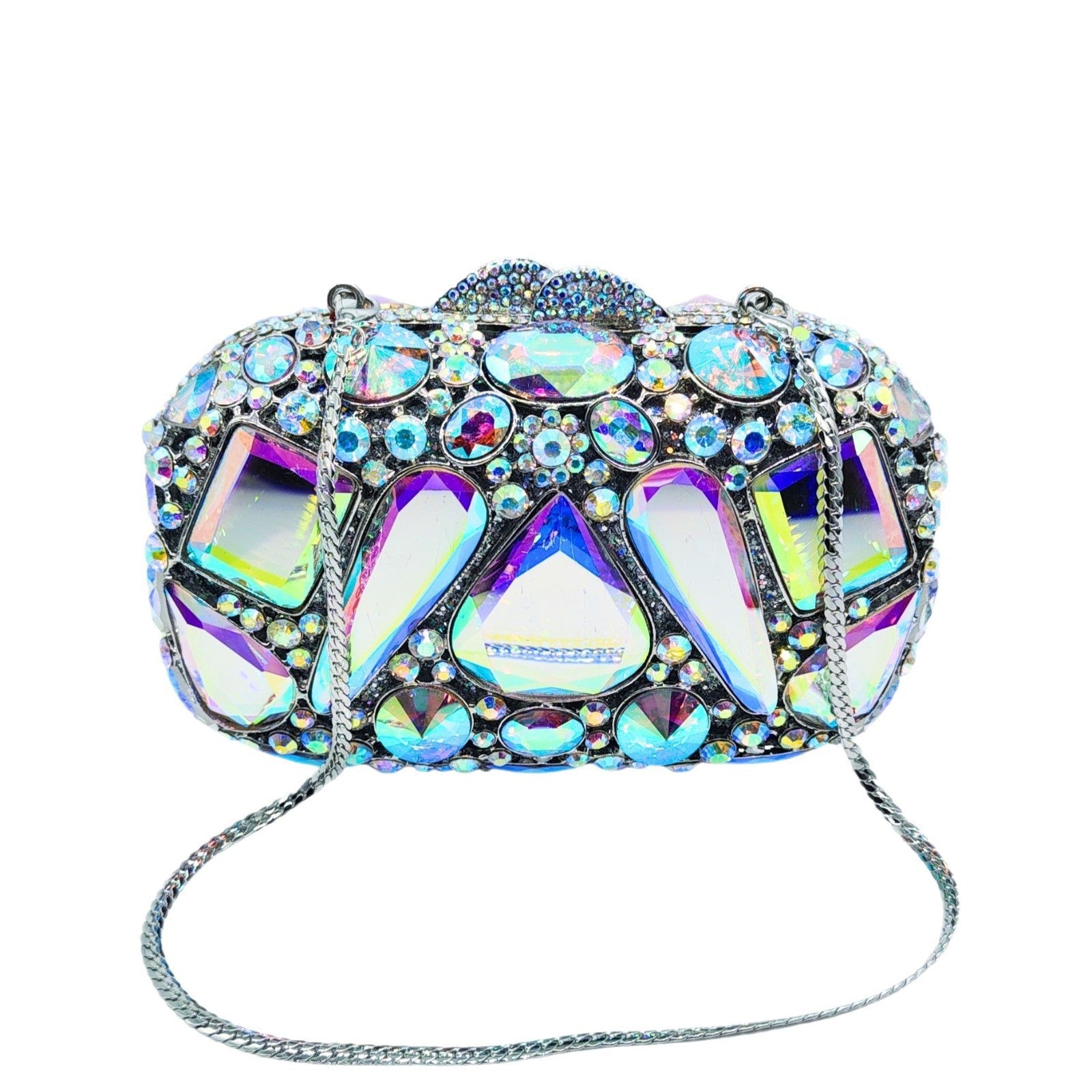 Diamond-Encrusted Evening Clutch Bag - Luxury Crystal Glass Drop Handbag for Women
