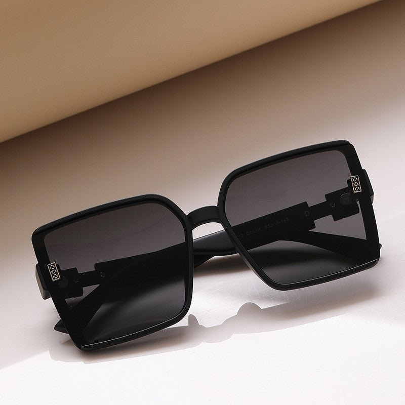 Fashion Large Square Frame UV400 Sun Protection Outdoor Eyewear Sunglasses