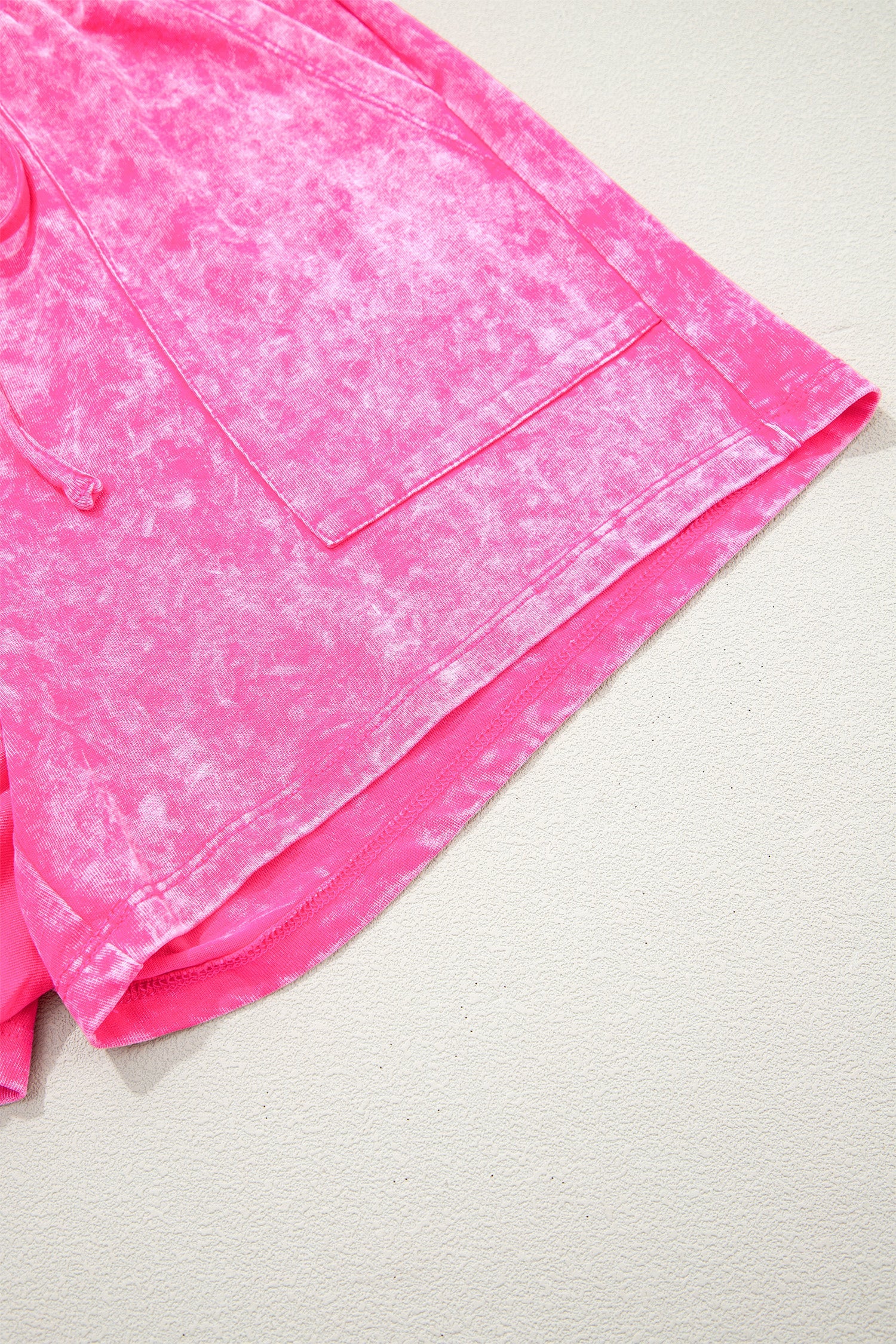 Rose Red Mineral Wash Cotton Short Set
