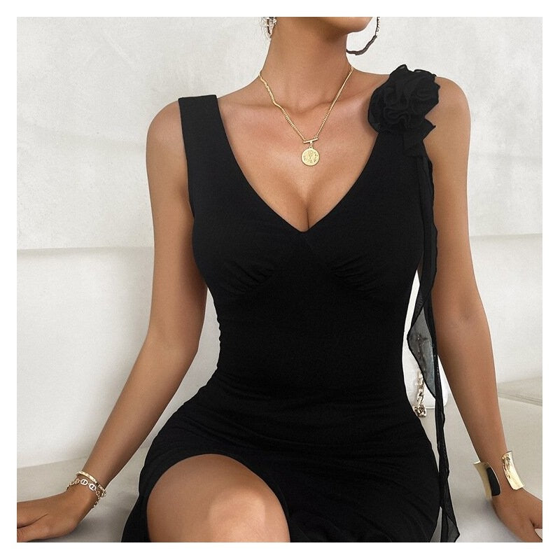 Sleek Solid Color Camisole Dress with a Flattering Fit