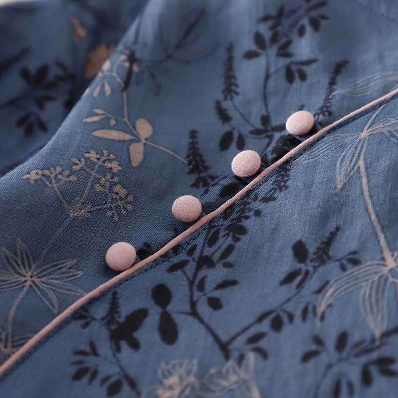 Vintage Floral Half-Sleeve Cheongsam Dress