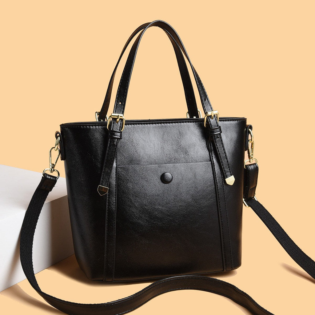 Minimalist PU Leather Shoulder Tote Bag