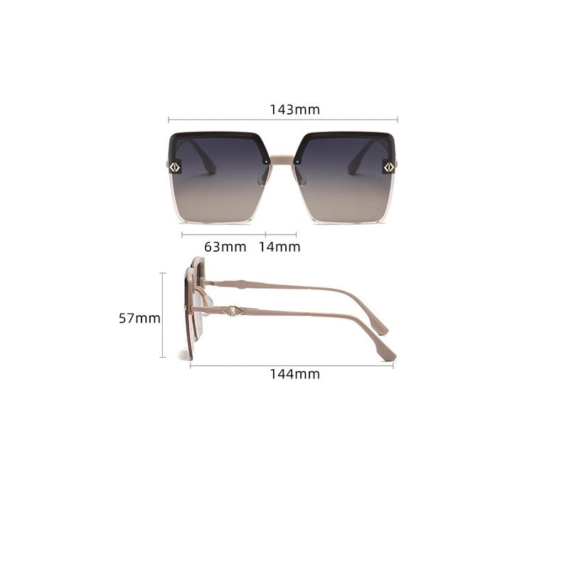 Fashion Large Half Frame Outdoor Sun Protection Polarized Sunglasses