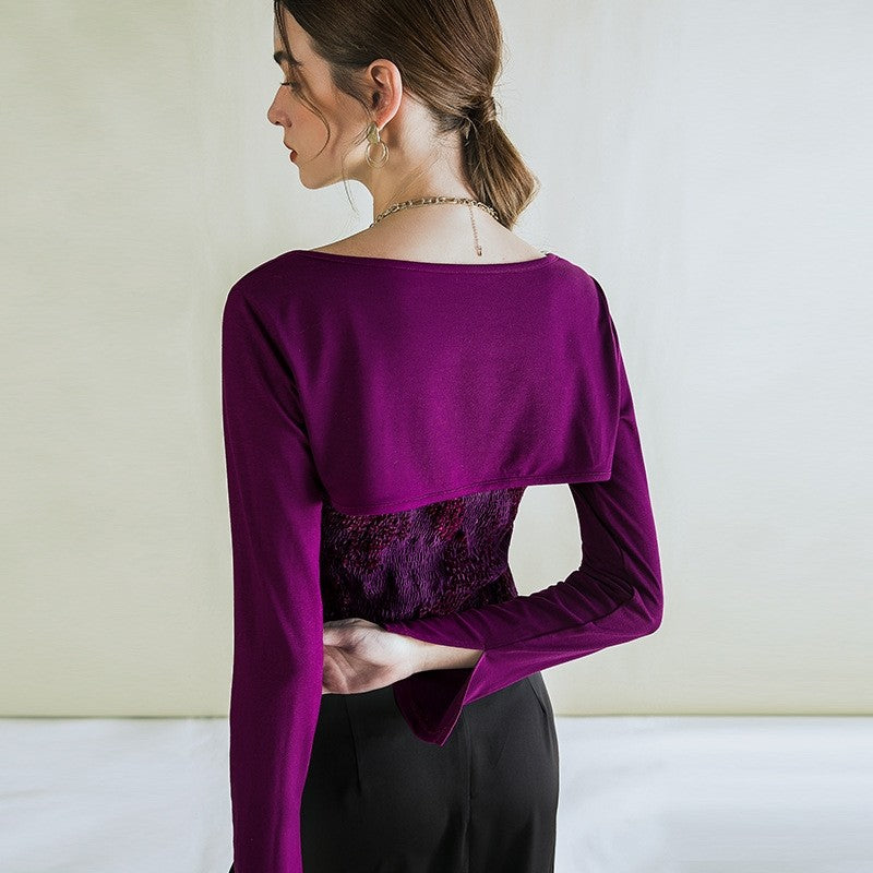 Sleek Embroidered Retro Vest with Spaghetti Straps