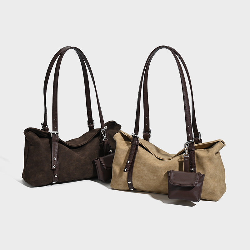 Retro Suede Pillow Bag For Women - Large Capacity Crossbody Shoulder Bag