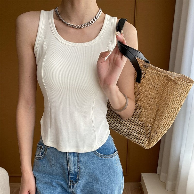 Fishbone Arc Hem Halter Top