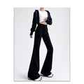 Flared Sports Pants with Elastic Waistband in Solid Color