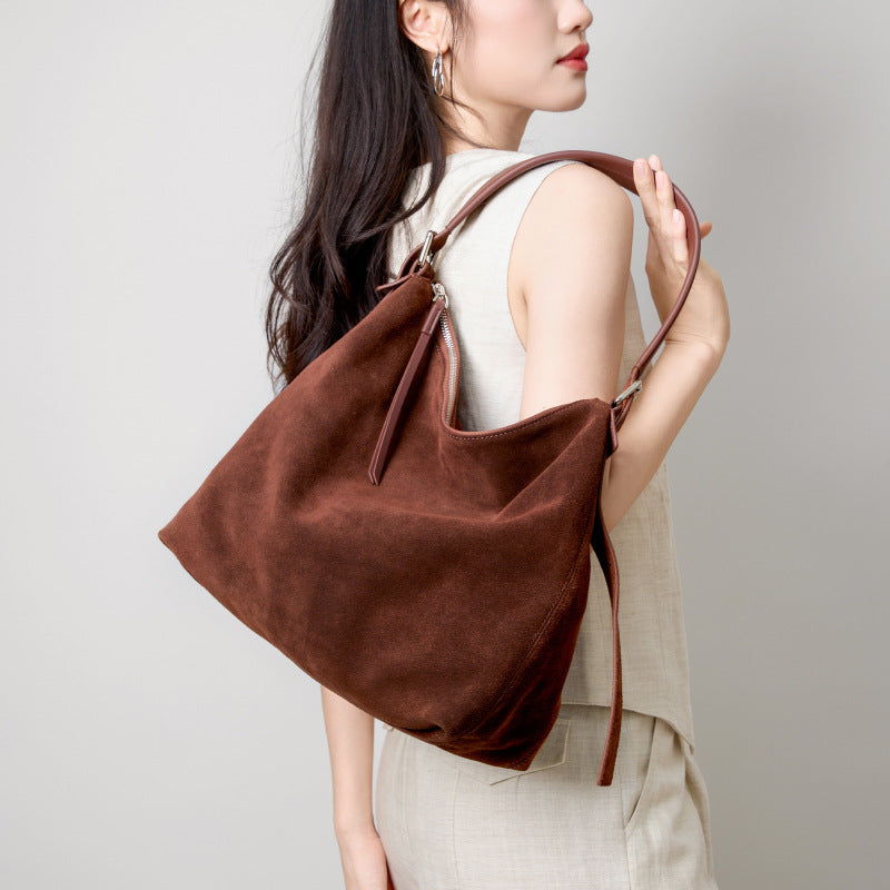 Women's Genuine Leather Underarm Tote Bag – Retro Dumpling Style Shoulder Bag | Sarah Express