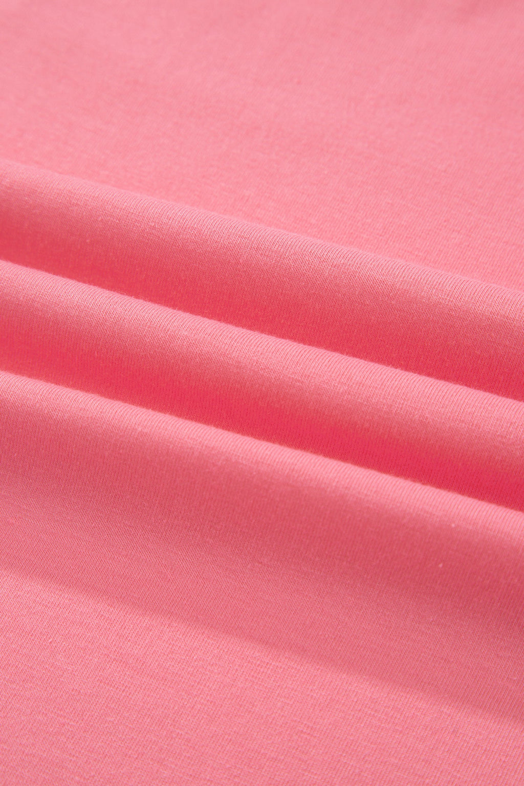 Peach Blossom Solid Color Raw Seam Detail Ruffle Hem Plus Size T Shirt