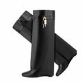 Women's High-Heel Pointed Toe Side Zipper Boots | Wedge Heel Ankle Boots