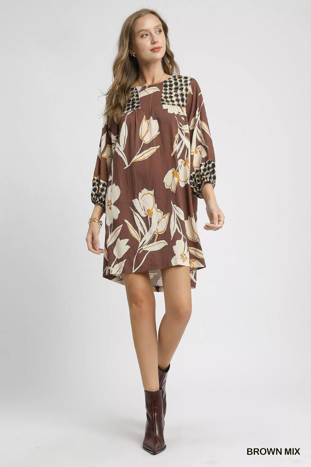 Floral High-Low Babydoll Dress