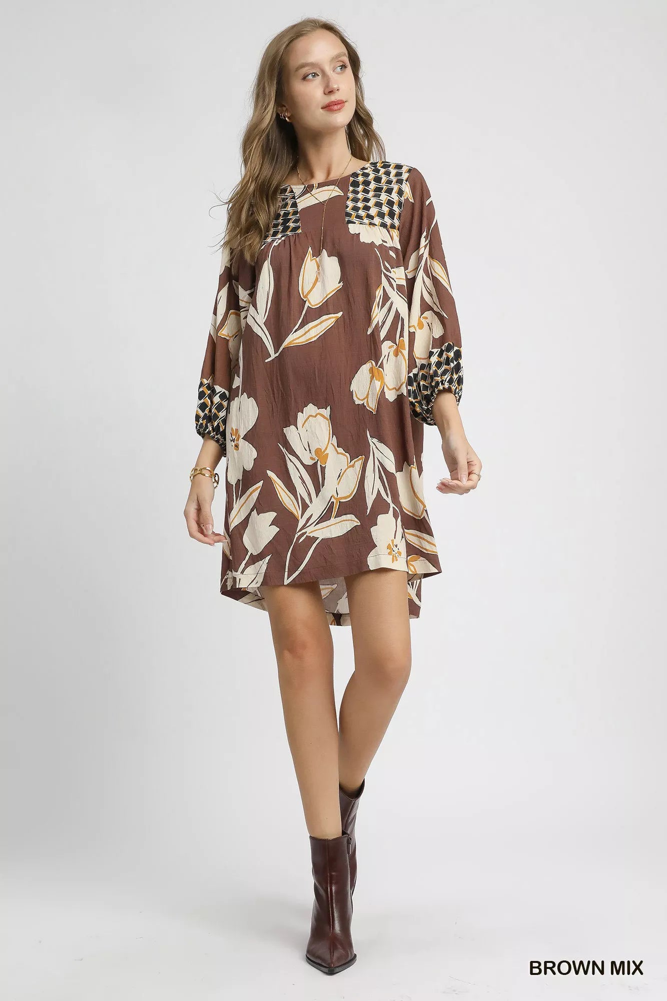 Floral High-Low Babydoll Dress