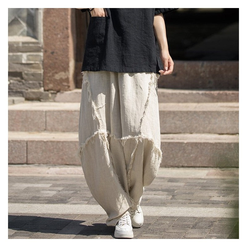 Lantern Pants For Casual Wear With Fuzzy Texture