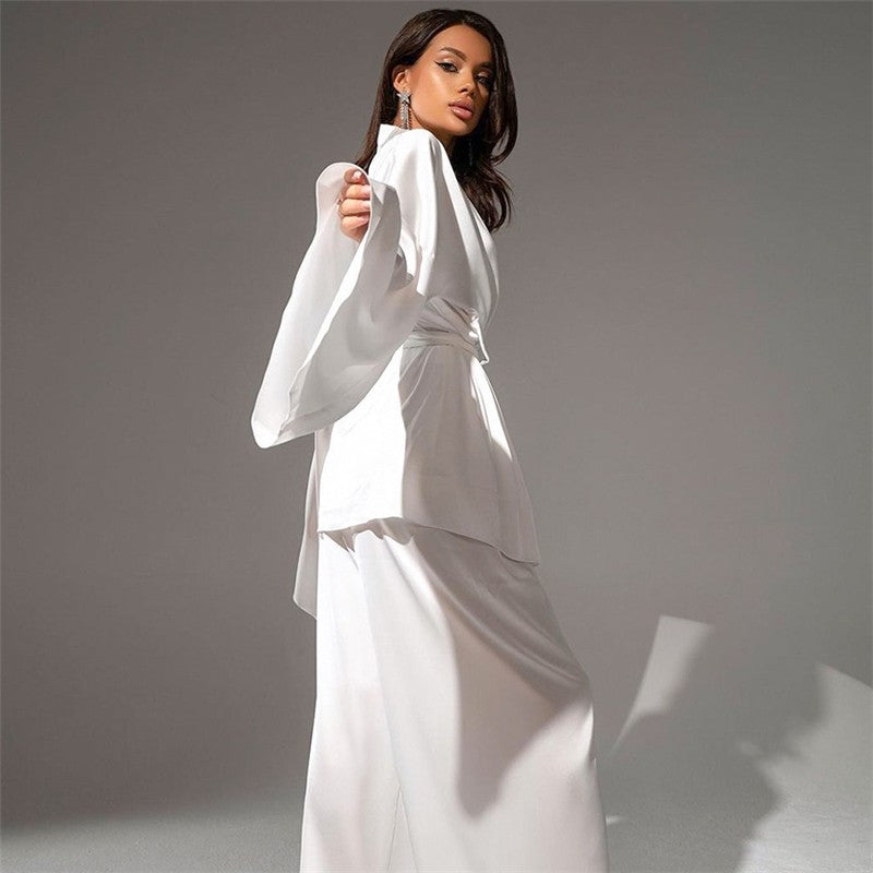 Long Sleeve Robe and Long Pants Pajama Set
