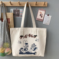 Minimalist Letter Print Canvas Shoulder Bag