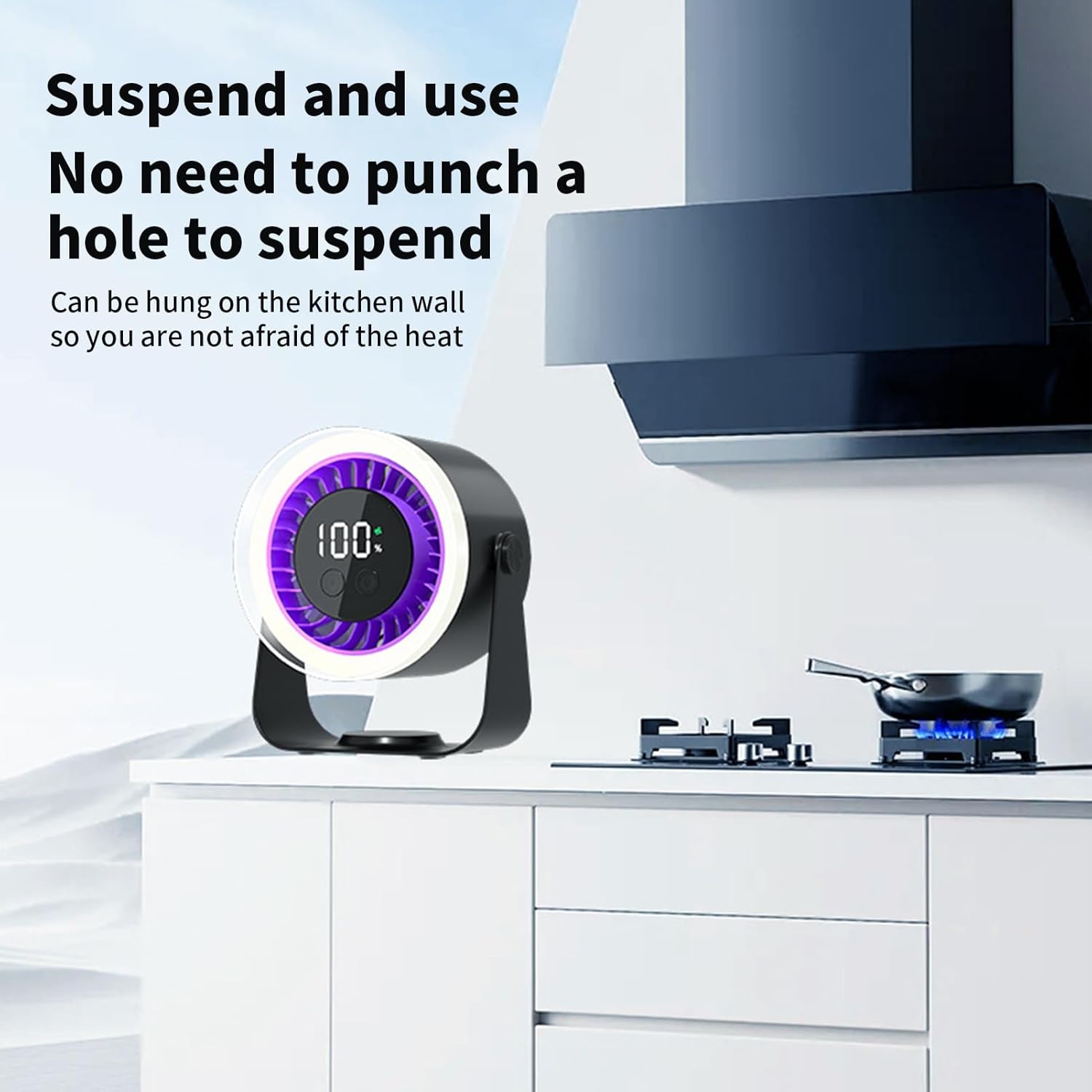 Portable Desk Fan | USB Rechargeable with 10-Speed Quiet Operation | Compact Design for Efficient Cooling