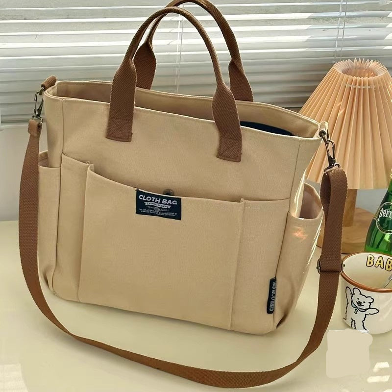 Premium Canvas Tote Bag - Large Capacity Crossbody Shoulder Bag for Women