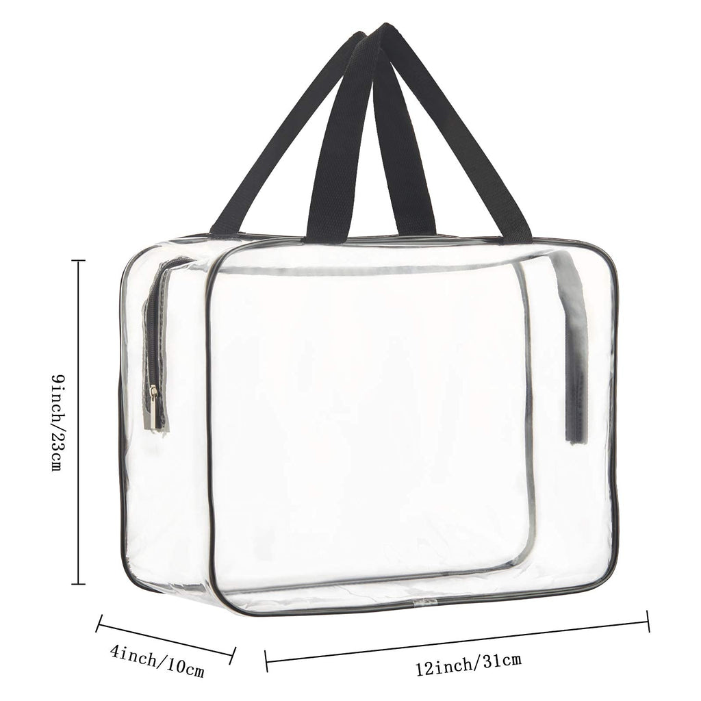 HAOGUAGUA 2-Piece Large Clear Waterproof Makeup Cosmetic Organizer Bag