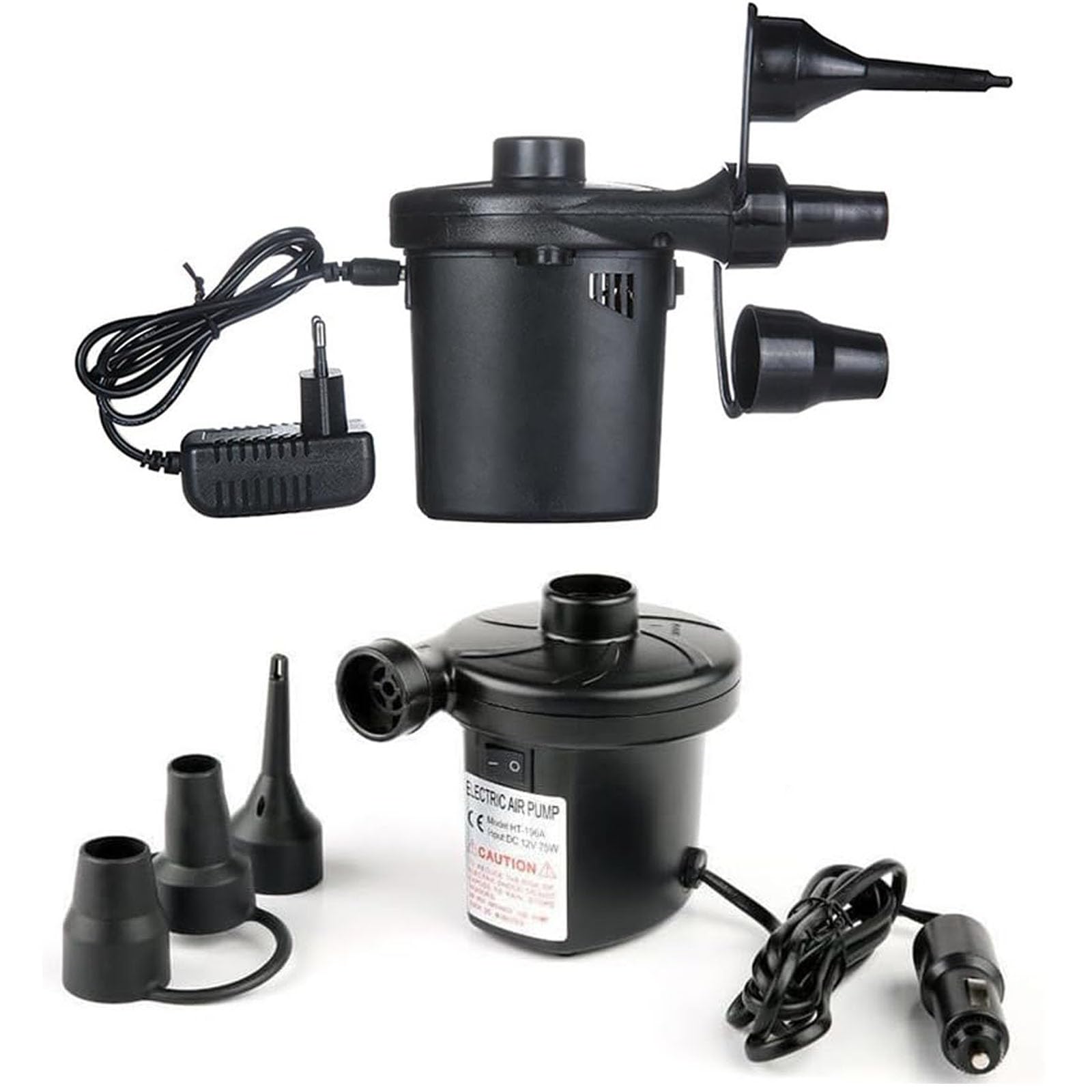 ZROSIN 5Pcs Black Electric Air Pump Replacement Nozzles 3 Sizes Plastic