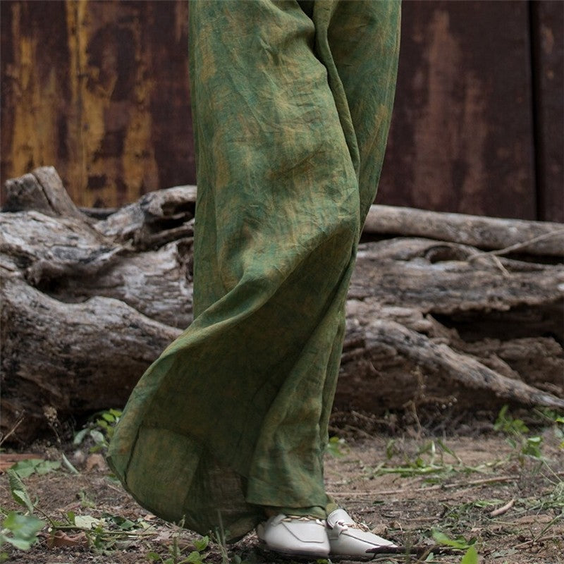Elastic Waist Loose-Fitting Floor-Length Skirt Pants