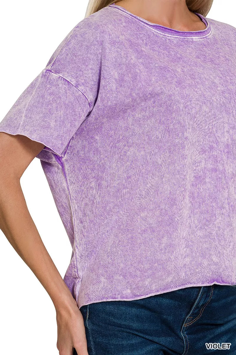 Halo Washed Cotton Short Sleeve Top