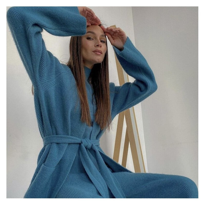 Cozy Cardigan and Matching Trousers Ensemble