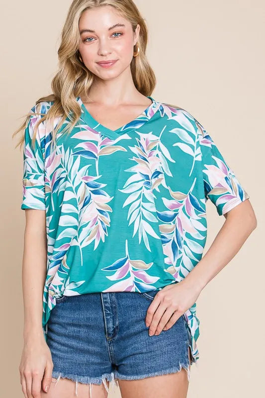 Loose Fit Vintage Floral Tunic Top